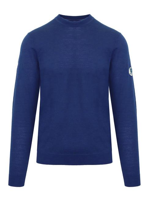 AQUASCUTUM LATERAL LOGO Maglione paricollo misto lana bluette - Maglie Uomo