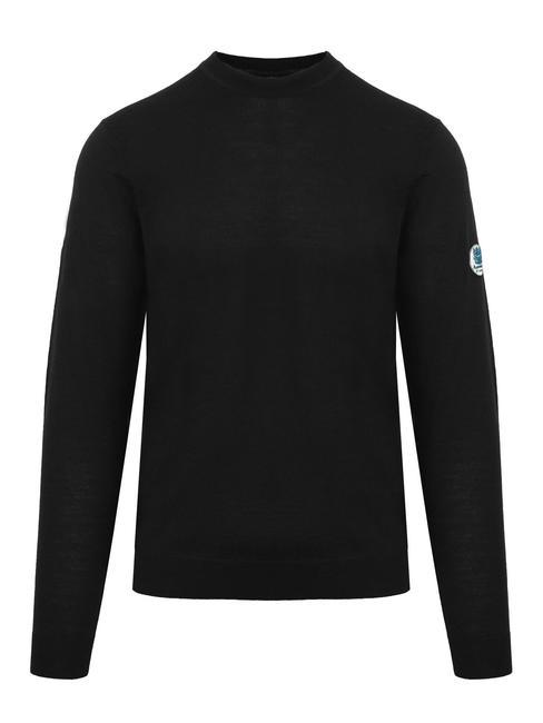 AQUASCUTUM LATERAL LOGO Maglione paricollo misto lana black - Maglie Uomo