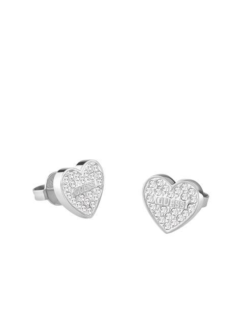 GUESS STUDS PARTY Orecchini cuore pavè SILVER - Orecchini