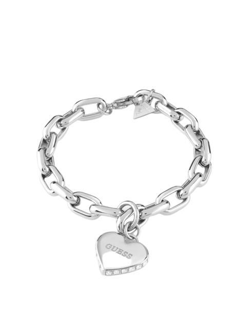 GUESS FALLING IN LOVE Bracciale con cuore e catena SILVER - Bracciali Donna