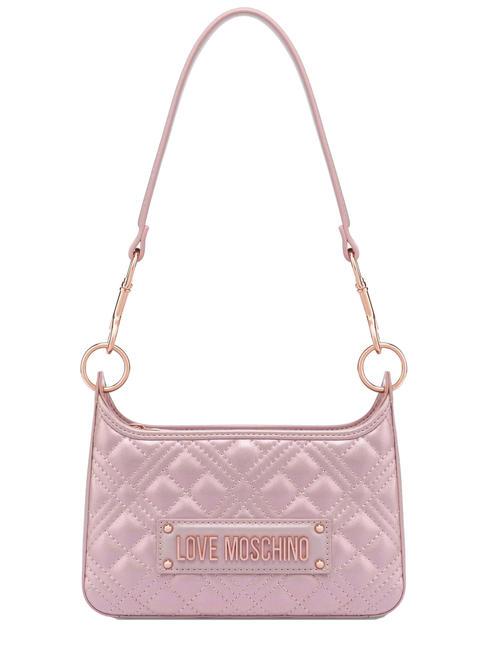 LOVE MOSCHINO QUILTED Borsa a spalla con tracolla rose gold laminato - Borse Donna