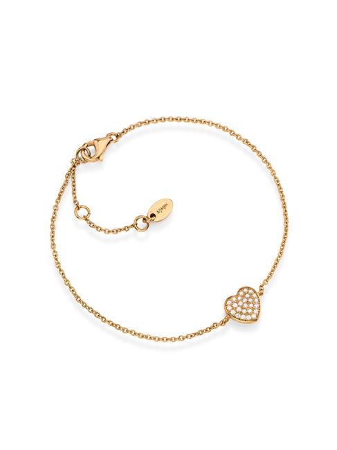 AMEN COCCOLE LUXURY Bracciale charm cuore con zirconi rose - Bracciali Donna