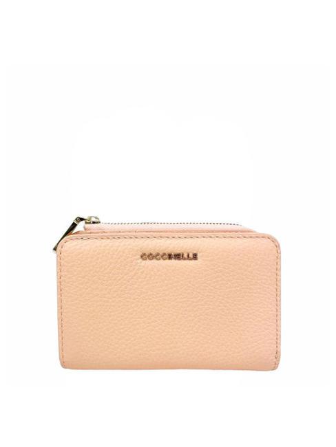 COCCINELLE METALLIC SOFT Small wallet in textured leather sunrise - Portafogli Donna
