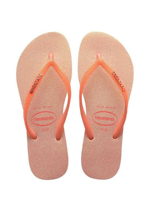 HAVAIANAS SLIM GLITTER IRIDESCENT Infradito peach rose - Scarpe Donna