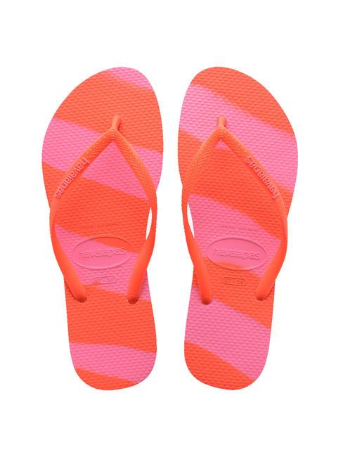HAVAIANAS SLIM COLOR FUN Infradito neon coral - Scarpe Donna