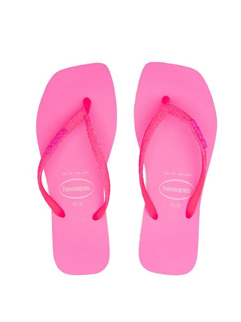 HAVAIANAS SQUARE GLITTER NEON Infradito beige/pink/pink - Scarpe Donna