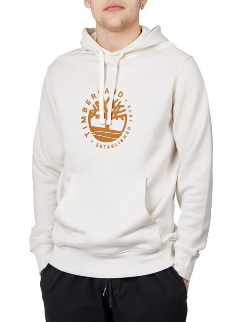 TIMBERLAND REFIBRA  Felpa con cappuccio vintage white - Felpe Uomo
