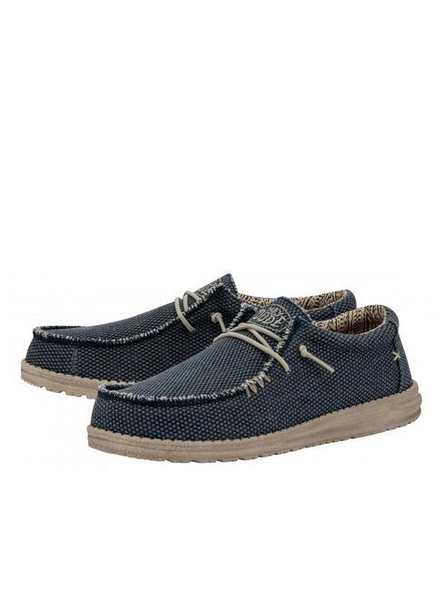 HEY DUDE WALLY BRAIDED Scarpa easy on in canvas blue night - Scarpe Uomo