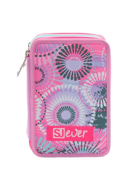 SJGANG EVER Astuccio 3 zip con kit scuola RHODAMINE RED - Astucci e Accessori