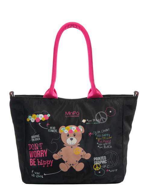 MINIPA' DON'T WORRY BE HIPPY Borsa a spalla con tracolla Nero - Borse e accessori kids
