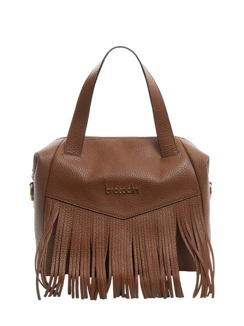 BRACCIALINI SANDRA Borsa bauletto in pelle con frange marrone - Borse Donna