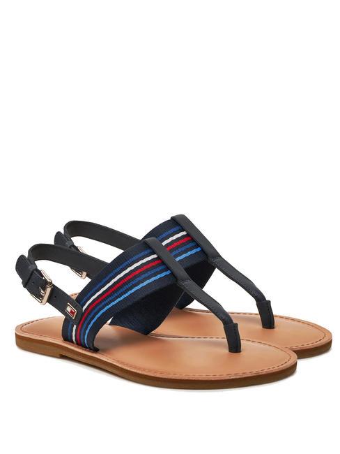 TOMMY HILFIGER FLAT STRIPES Sandali infradito slingback space blue - Scarpe Donna