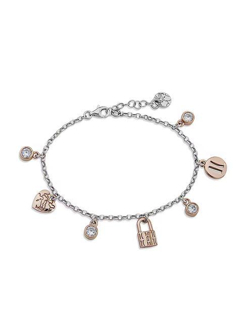 ALVIERO MARTINI PRIMA CLASSE RAMBLA Bracciale con charms e zirconi acciaio-oro - Bracciali Donna