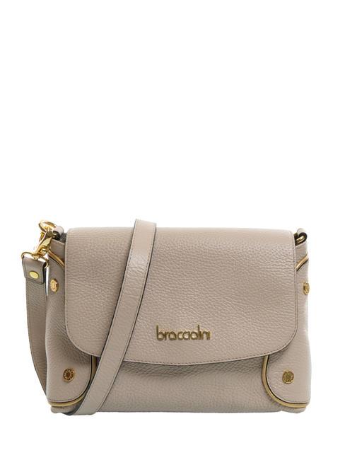 BRACCIALINI NAOMI Borsa tracolla in pelle con flap cipria - Borse Donna
