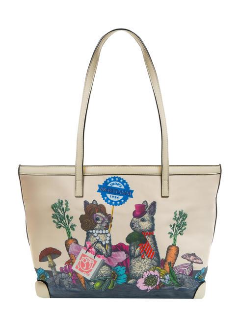 BRACCIALINI JENNIFER Borsa shopping con stampa beige - Borse Donna