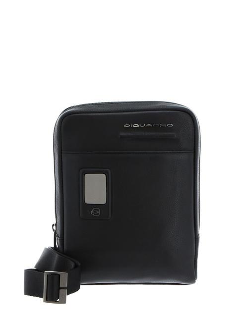 PIQUADRO AKRON Borsello pelle porta ipad mini Nero - Tracolle Uomo