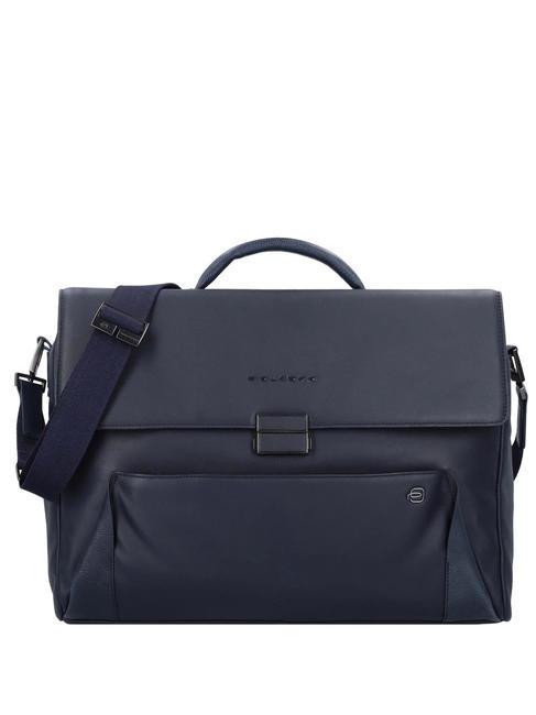 PIQUADRO PAN  Cartella porta PC 15", in pelle blu - Cartelle Lavoro