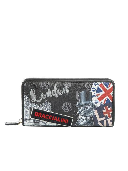 BRACCIALINI CARTOLINE LONDON Portafoglio grande zip around multi - Portafogli Donna
