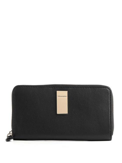 PIQUADRO DAFNE Portafoglio zip around Nero - Tracolle Uomo