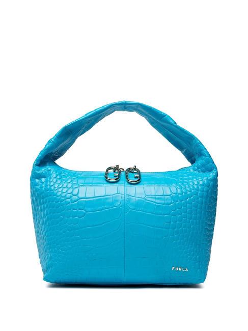 FURLA GINGER Borsa piccola a mano in pelle st cocco ciano - Borse Donna