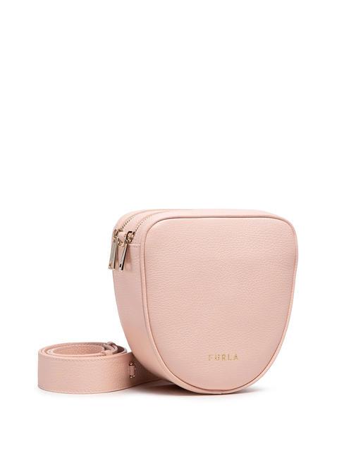 FURLA REAL Borsa in pelle martellata doppia zip candyrose - Borse Donna