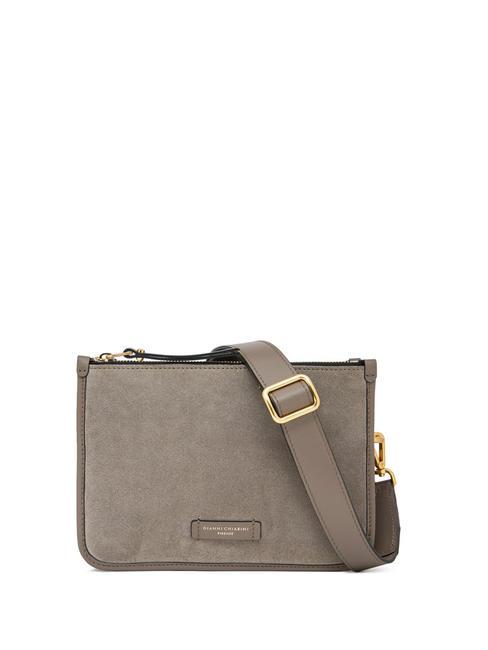 GIANNI CHIARINI DEBBIE NEW Borsa a tracolla in pelle suede light grey - Borse Donna