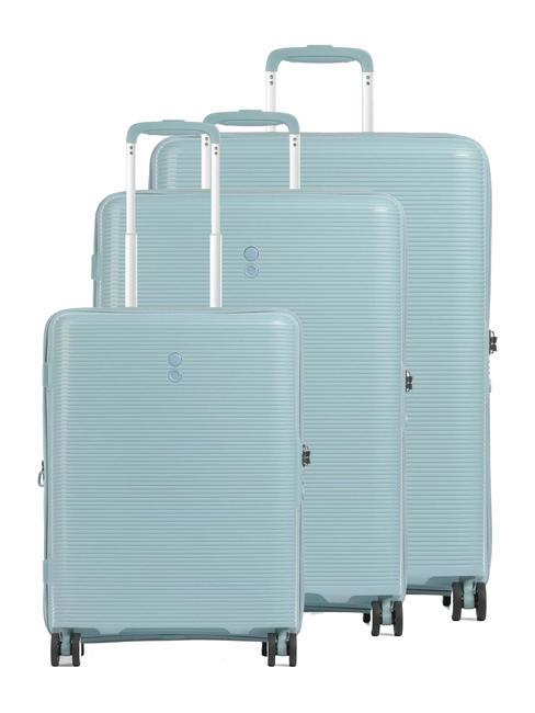 ECHOLAC FORZA Set 3 trolley: cabin+medio+grande espandibili coastal blue - Set Trolley