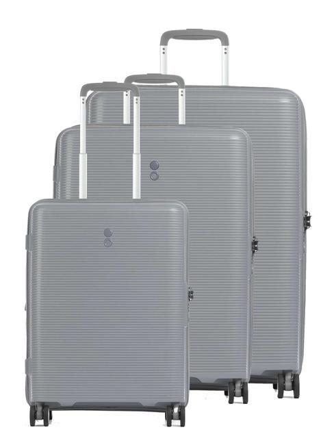 ECHOLAC FORZA Set 3 trolley: cabin+medio+grande espandibili arctic grey - Set Trolley