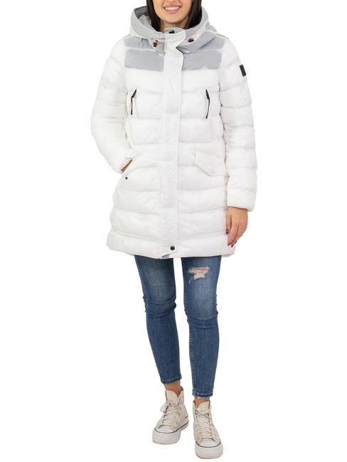DEKKER STAND RT Piumino lungo con imbottitura colorata bianco - Piumini Donna