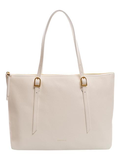 COCCINELLE CHERRY Borsa shopping in pelle martellata coconut milk - Borse Donna