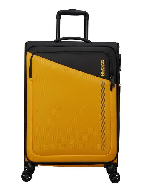 AMERICAN TOURISTER DARING DASH Trolley medio espandibile black/yellow - Trolley Semirigidi