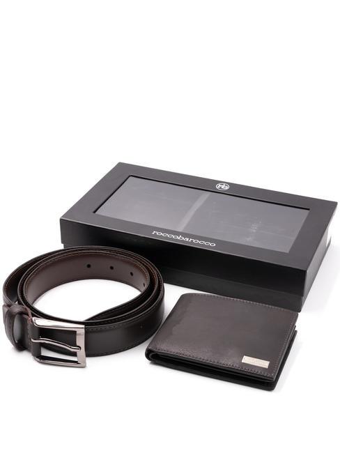 ROCCOBAROCCO GIFT BOX Cintura + Portafoglio in Pelle moro - Portafogli Uomo