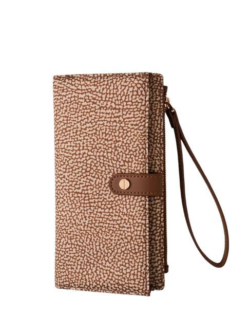 BORBONESE CLASSICA Portafoglio tasca porta smartphone beige brown - Portafogli Donna