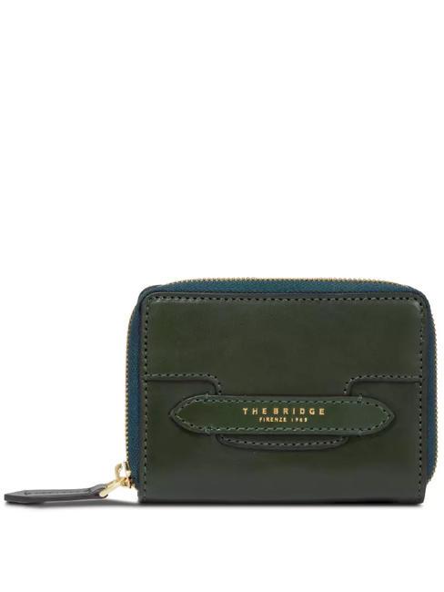 THE BRIDGE LUCREZIA Portafoglio in pelle compatto malachite abb.oro - Portafogli Donna