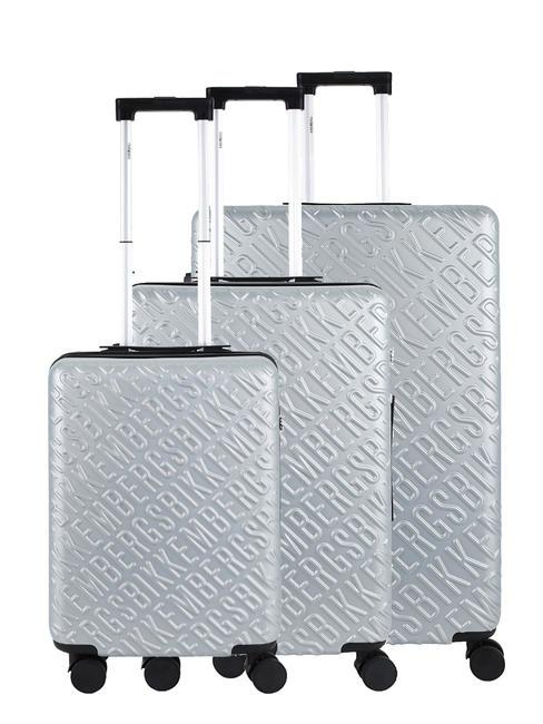 BIKKEMBERGS YUGINE Set 3 trolley: cabin+medio+grande grigio - Set Trolley