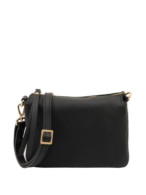 LESAC SIMONA Borsa a tracolla tris pelle dollaro nero - Borse Donna