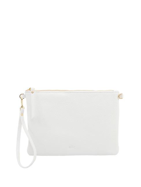 LESAC CLAUDIA Pochette pelle dollaro con tracolla optical white - Borse Donna