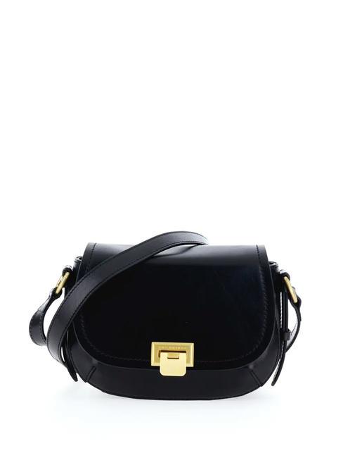 THE BRIDGE FEDERICA  Mini Bag a tracolla, in pelle Nero Oro - Trolley Rigidi