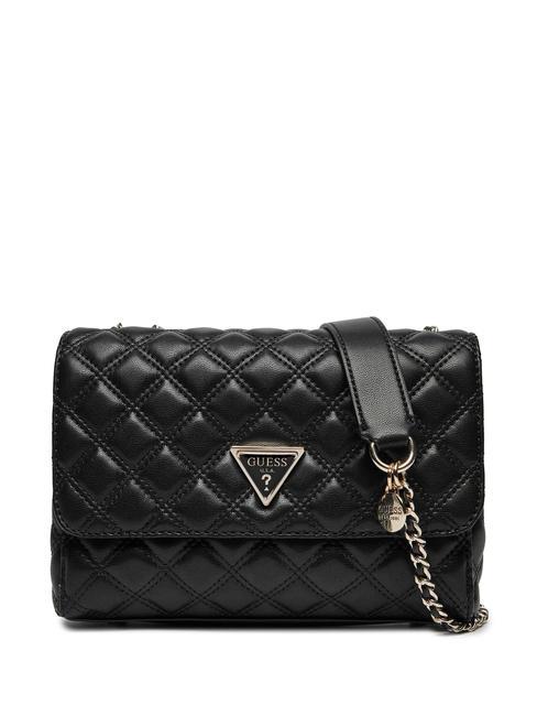 GUESS GIULLY  Borsa trapuntata con flap a tracolla  NERO - Borse Donna