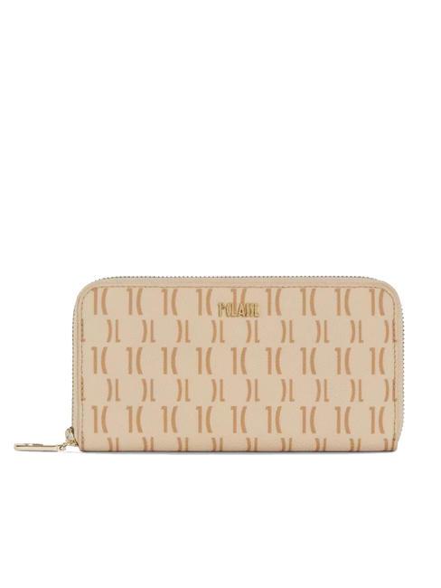 ALVIERO MARTINI PRIMA CLASSE MONOGRAM  Portafoglio zip around medio crema - Portafogli Donna