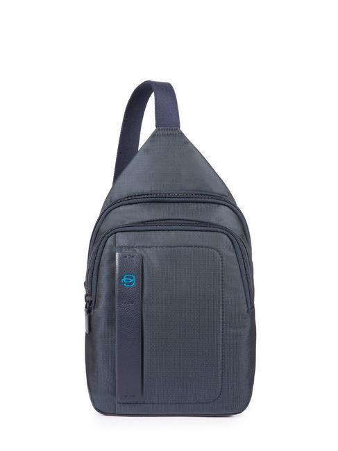 PIQUADRO P16 Borsello zaino monospalla CHEVRON BLU - Zaini da lavoro porta PC