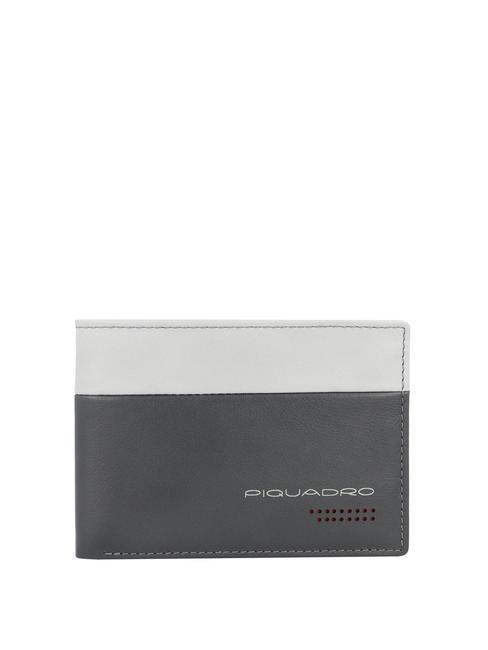 PIQUADRO URBAN Portafoglio con flap, in pelle grigio/nero - Portafogli Uomo