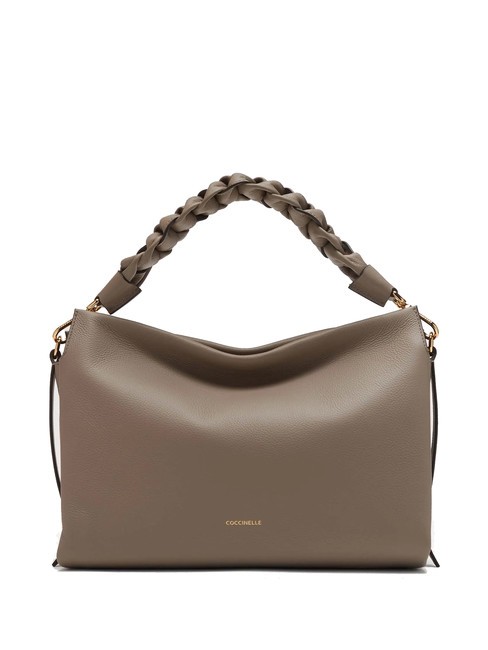 COCCINELLE BOHEME GRANA DOUBLE Borsa in pelle martellata con tracolla warm t./rosette - Borse Donna