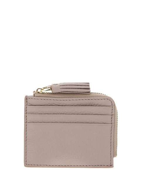 COCCINELLE TASSEL Porta carte con zip in pelle martellata rosette - Portafogli Donna