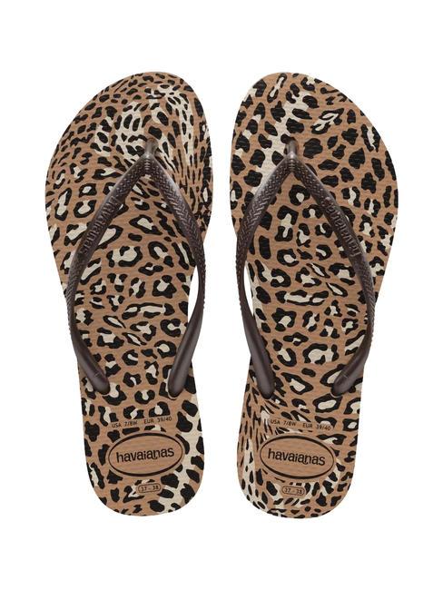 HAVAIANAS SLIM ANIMALS Infradito rose gold/cafe - Scarpe Donna