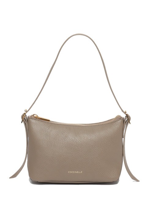COCCINELLE CHERRY Borsa piccola a spalla in pelle warm taupe - Borse Donna