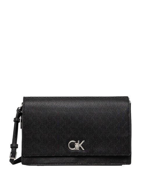 CALVIN KLEIN CK ELONGATED Borsetta a spalla blackmono - Borse Donna