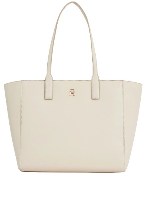TOMMY HILFIGER TH SOFT LOGO Shopping Bag sugarcane - Borse Donna