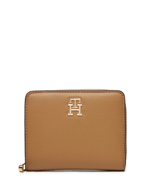 TOMMY HILFIGER TH SOFT LOGOTAPE Portafoglio zip around medio safari canvas - Portafogli Donna