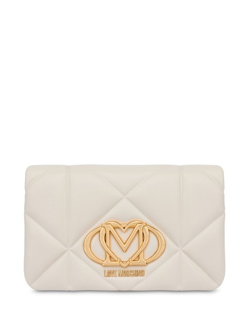 LOVE MOSCHINO GEOMETRIC Pochette con tracolla catena avorio - Borse Donna
